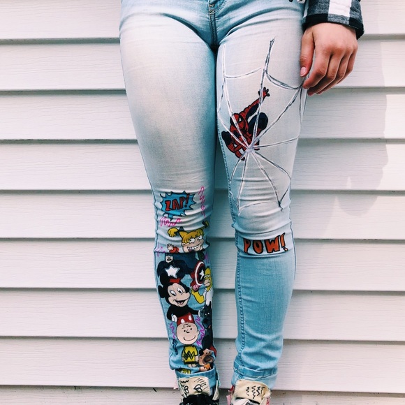 Hand-Painted Jeans - Picture 1 of 6